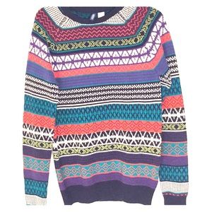 Muti color multi pattern sweater